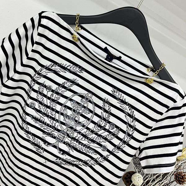 【爽やかストライプ♪】ルイヴィトン アンカーTシャツコピー 1AFMU1